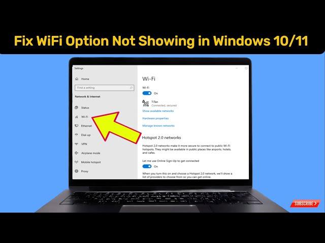Fix WiFi Option Not Showing in Settings On Windows 10/11 || WiFi Option Not Available windows 10/11