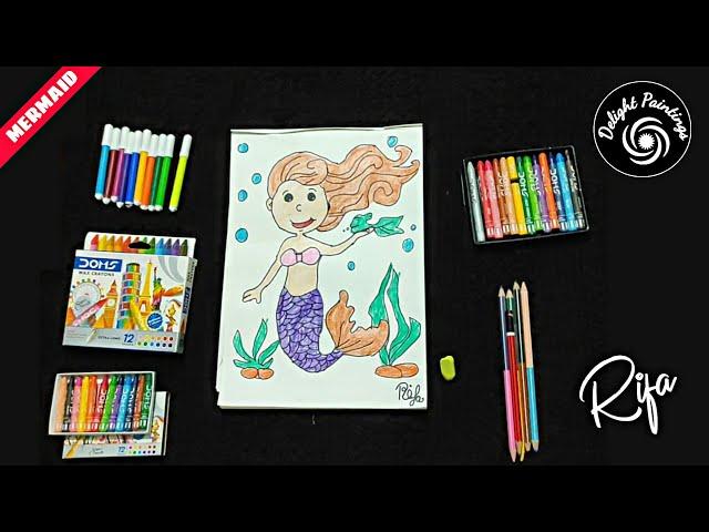 How to Draw Mermaid Easily | Delight Paintings