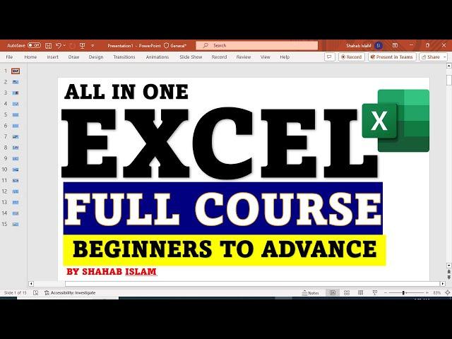 excel full course for beginners to advanced excel course