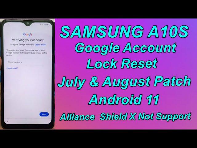 Samsung A10s FRP Reset| July & August Patch Samsung Google Lock| Alliance Shield X Not Working