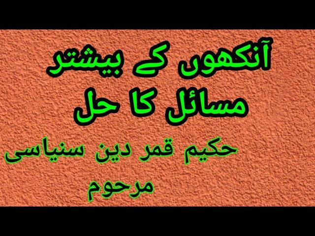 EYE PROBLEMS..HK QAMAR DEEN SANYASI MARHOOM