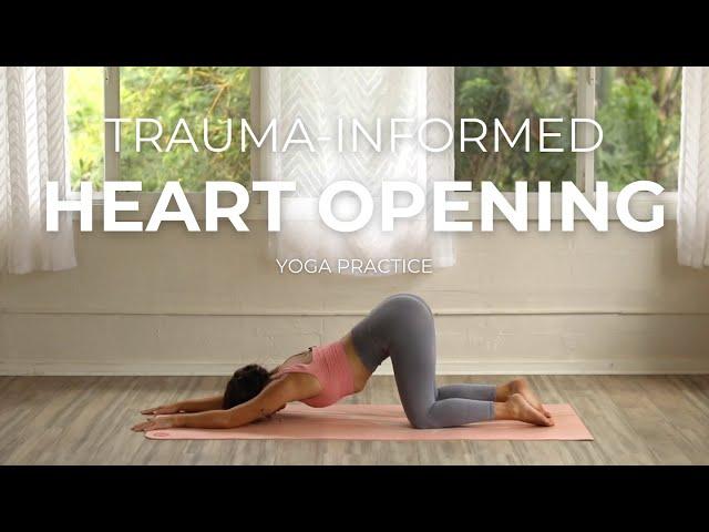 Trauma-Informed Heart Opening Yoga Flow | Yoga for Chest Tightness and Anxiety