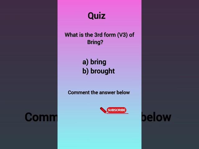 Quiz based on Verb form V3 #learningfast #viral #trending #shortsfeed #ytshorts #shorts  #quiz #verb
