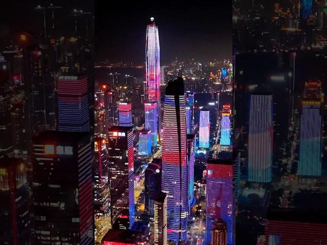 The futuristic city #travel #skyscraper #burjkhalifa #china #ytshorts #architecture #lightshow ￼