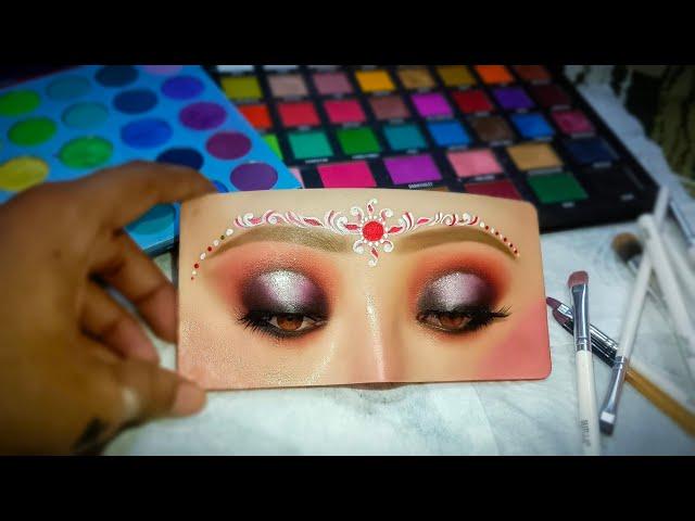 hallo eye makeup with Bengali bindi #aashishmakeupartist #makeup