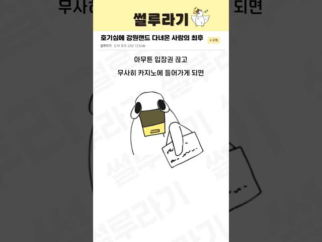 호기심에 강원랜드 다녀온 사람