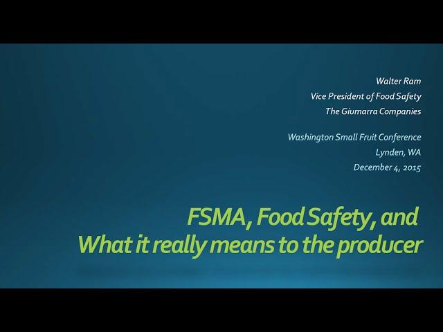 Company Experiences with Food Safety, Walter Ram Guimarra Companies