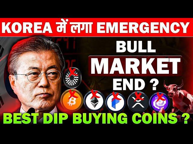 South Korea Emergency  Crypto Bull Run End ? | Best Dip Buying Coins | Cryptocurrency