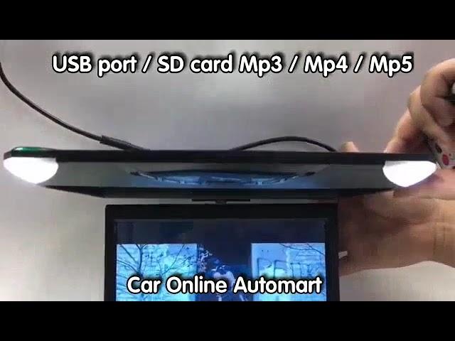 Ultra Thin MP5 Car Monitor Roof Ceiling Mount Flip Down TFT LCD Monitor Player USB SD