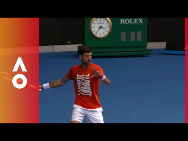 Djokovic warms up before AO18 | Australian Open 2018