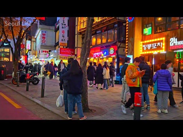 Seoul KOREA - Hongdae Shopping Streets and Sinchon 2023 Walking Tour