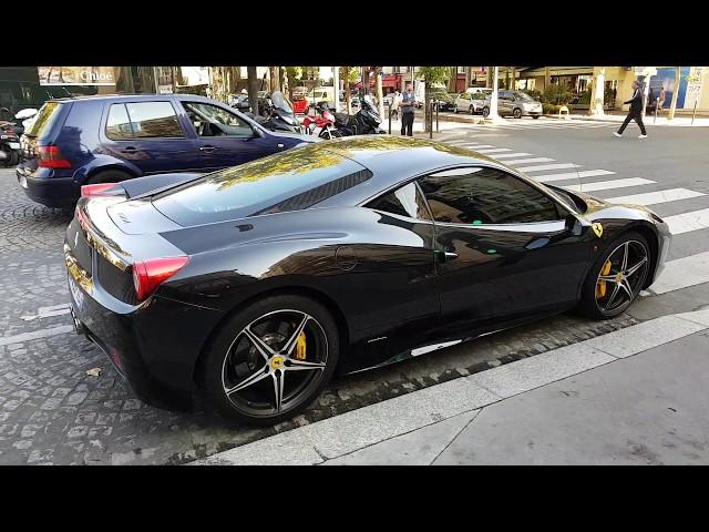 Black ferrari 458 italia in PAris France