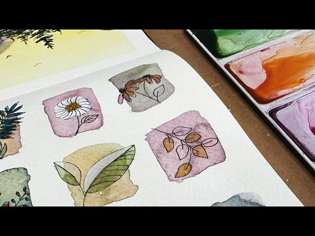 Watercolor Journal Day 17 (Swatches and Doodles)