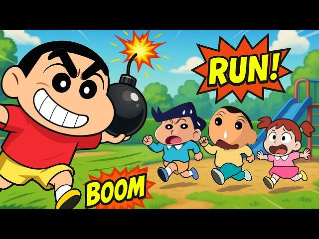 Shinchan Trying To Kill His Friends With Bomb  | Roblox Bomb Tag | Funny Game 