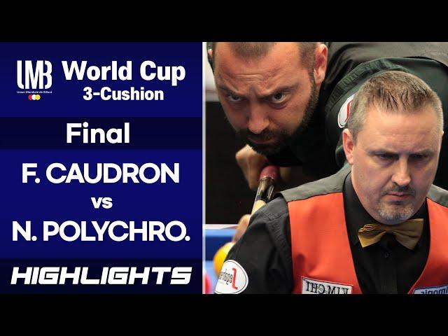 [Porto World Cup 3-Cushion 2016] Final - Nikos POLYCHRO. (GRC) vs Frédéric CAUDRON (BEL). H/L