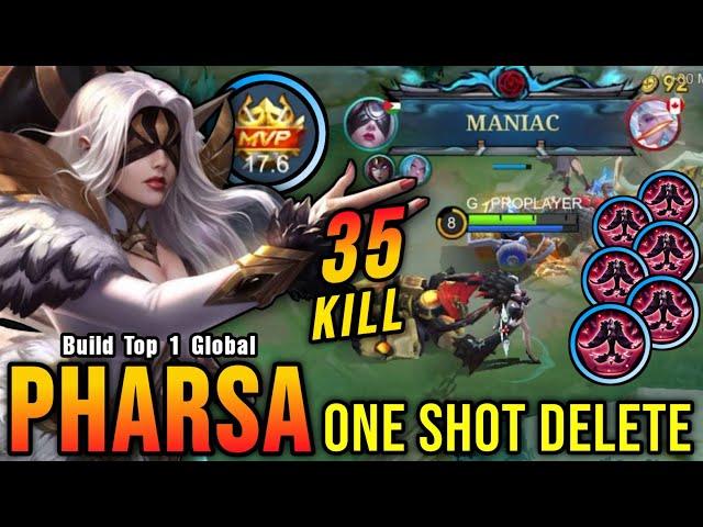 Pharsa 35 Kills with Maniac!! Insane One Hit Damage Build!! - Build Top 1 Global Pharsa ~ MLBB