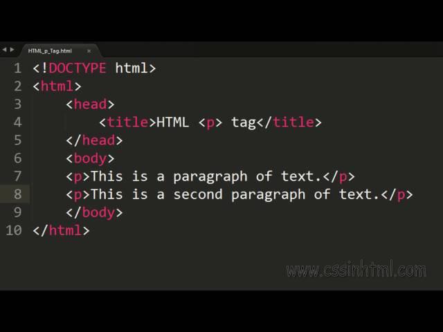 HTML p Tag