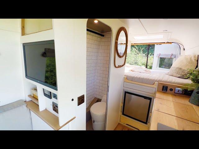 BRAND NEW Van Tour | PERFECTED Van Conversion  w/ MODERN BATHROOM, SPART ENTERTAINMENT & 2 BEDS 