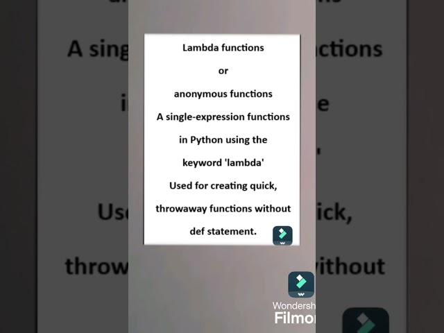 Python: Lambda function.