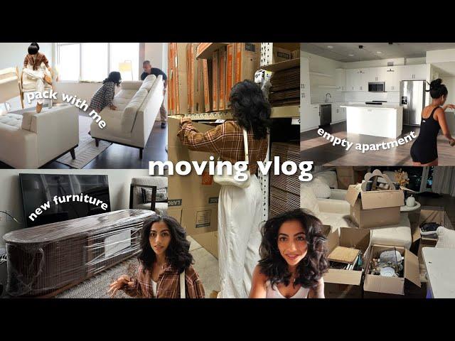 I’M MOVING AGAIN | empty apartment tour, packing up, decorating, new furniture, moving vlog