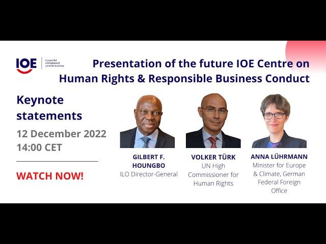 IOE's future Centre on Human Rights & Responsible Business Conduct