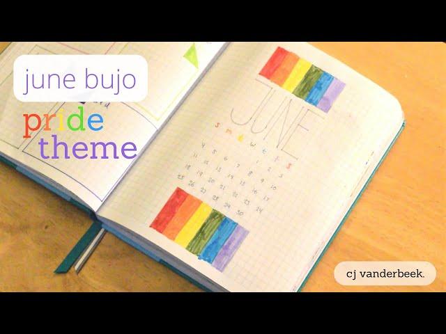 june pride month bullet journal theme | plan with me june 2023