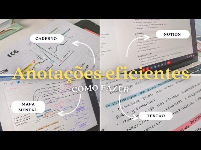 Anotações de aula - como ser mais eficiente e poupar tempo de estudo em casa