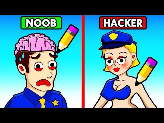 Drawing NOOB vs HACKER POLICE