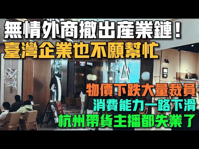 無情外商撤出產業鏈！台灣企業也不願幫忙！物價下跌大量裁員！消費能力一路下滑！杭州帶貨主播都失業了！