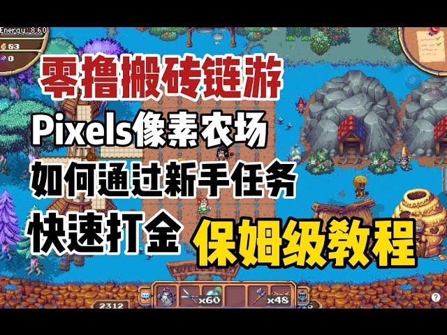 零撸搬砖链游【pixels像素农场】快速打金！保姆级教程！#nftgame #nft #gamefi #p2e #链游打金