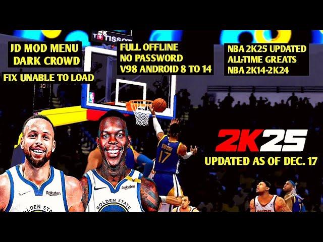 NBA 2K25 ANDROID DENNIS SCHRODER AND STEPH CURRY DUO GAMEPLAY V98 UPDATED JD MOD MENU DARK CROWD