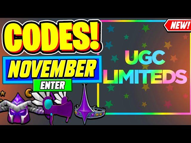 ️New️ ALL WORKING CODES For UGC Limited Codes In November 2024 - Roblox UGC Limited Codes 2024