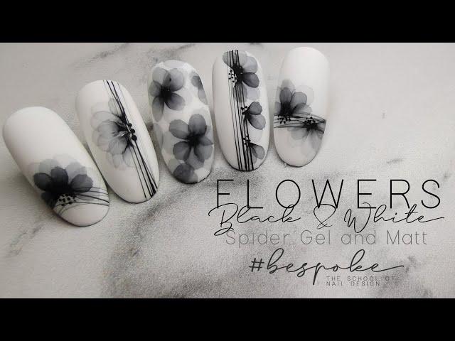 NAIL ART TUTORIAL  I  Black Watercolor Flowers #2