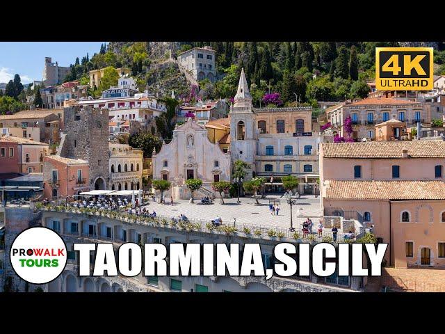 Taormina, Sicily Walking Tour [4K|60fps]