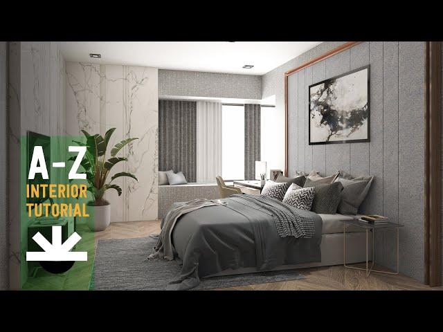 A to Z  3Ds Max Interior Tutorial Modeling Design | Vray Render