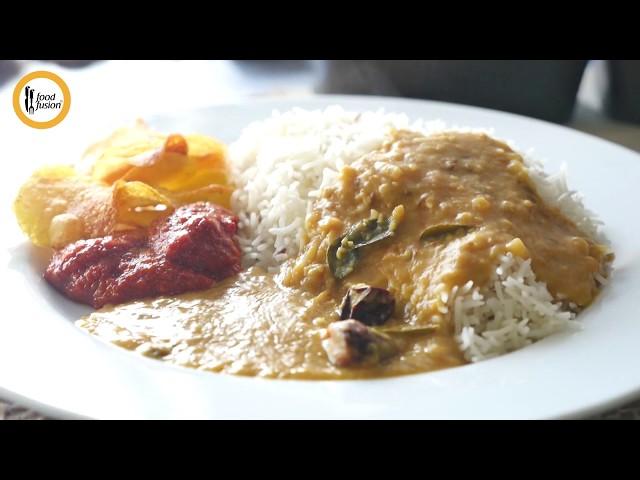 Arhar Daal Chawal Combo with Chutney & Chips Recipe By Food Fusion