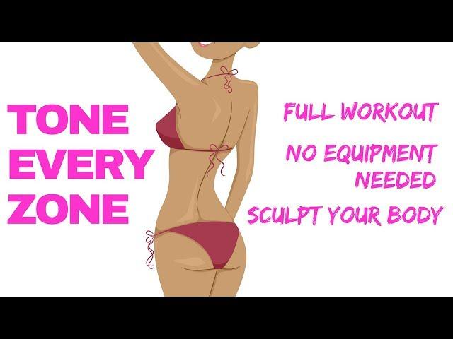 EXERCISE VIDEO FOR WOMEN TOTAL BODY TONE UP - no equipment needed  home fitness workout routine