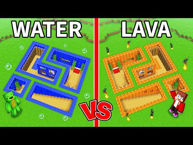 Mikey WATER vs JJ LAVA Underground House in Minecraft (Maizen)