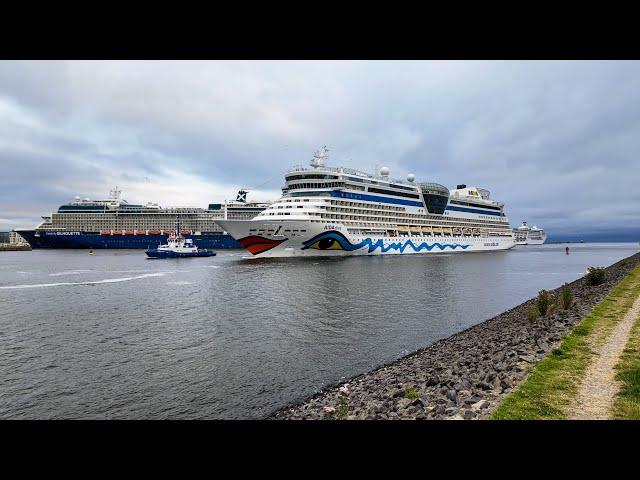 4K Kreuzfahrtschiff-Dreifachanlauf in Rostock-Warnemünde 13.07.2024