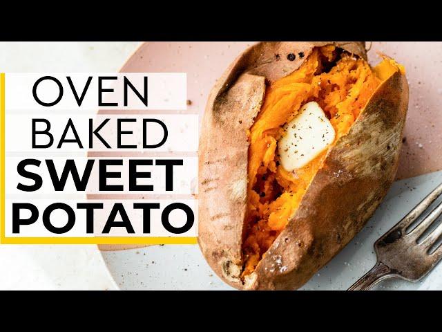 WHOLE BAKED SWEET POTATO in the oven (quick and to the point!)