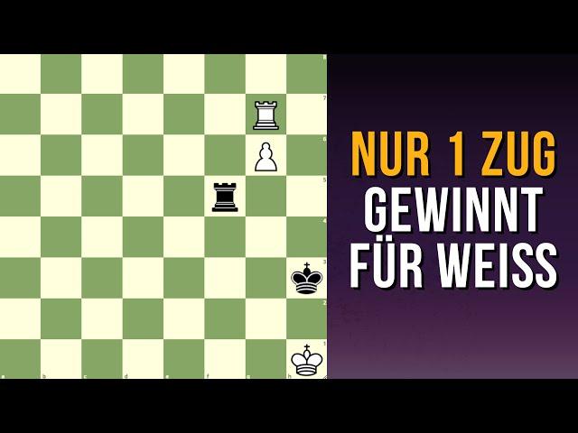 Weiß gewinnt, muss aber den richtigen Zug finden!