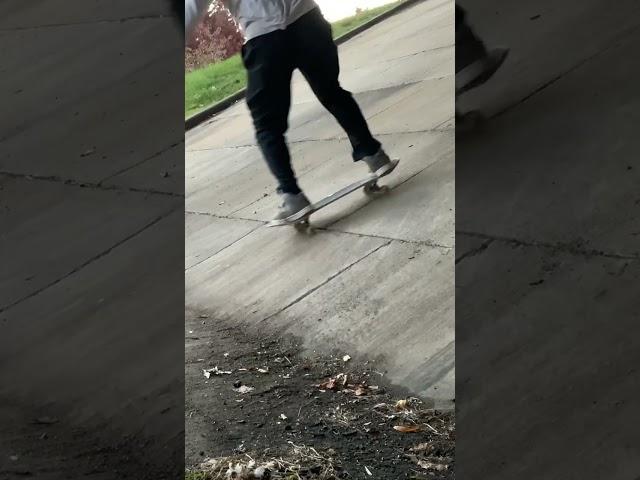 #Skateboarding Progression: #shorts, #ollie on a steep bank under a bridge