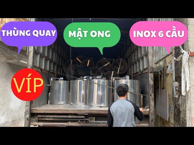 Thùng quay mật ong inox 6 cầu hàn tích điện giá rẻ