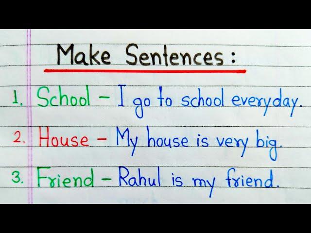 Make sentences in English | How to make sentences in English | Make sentences from 10 English words