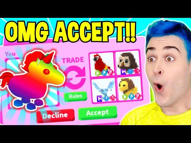 Trading My MEGA *EVIL UNICORN* In Adopt Me!! Roblox Adopt Me Trading Proofs (GRANDMA FLEX BATTLE)