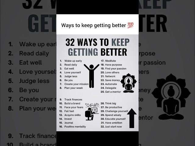 32 ways to keep getting better ‍