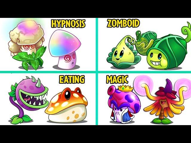 PvZ 2 The Best Pair Plants MAGIC x ZOMBOID x HYPNOSIS x EATING - Who Will Win?