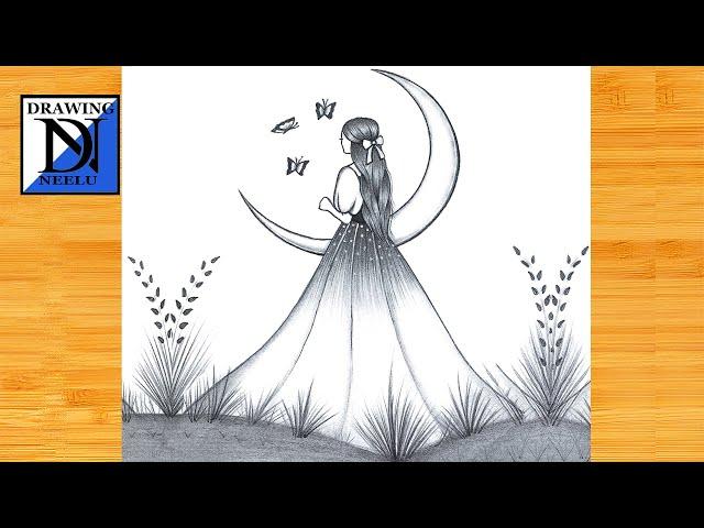 How to draw a Girl with Butterflies -Pencil sketch || Drawing video for beginner || Girl drawing