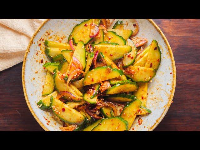 Spicy Cucumber Salad | 5-Minutes Cucumber Side Dish