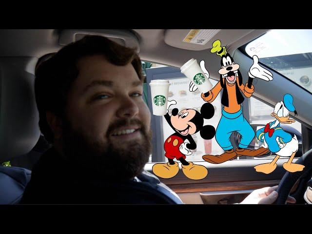 Mickey, Donald, and Goofy at Starbucks - Drive Thru Impressions